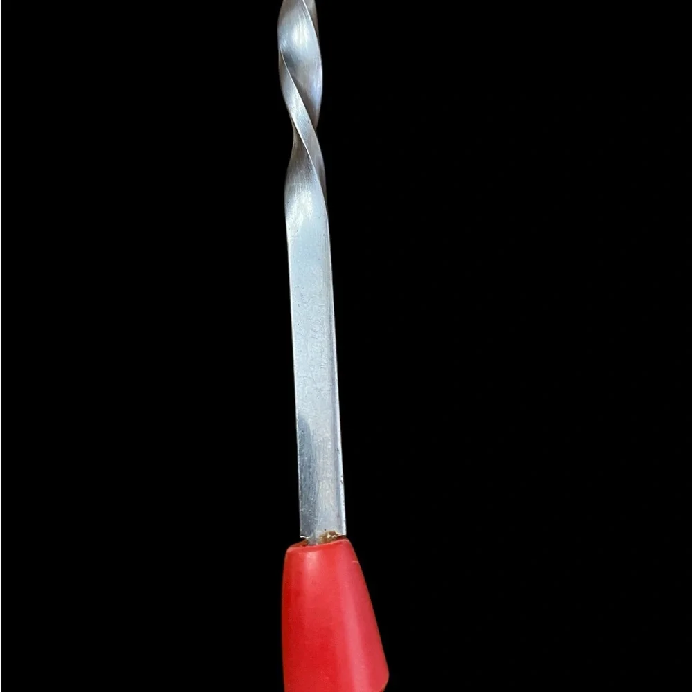 VTG Mr Bartender Stainless Steel Twisted Mixing Bar Spoon Japan Red Tip